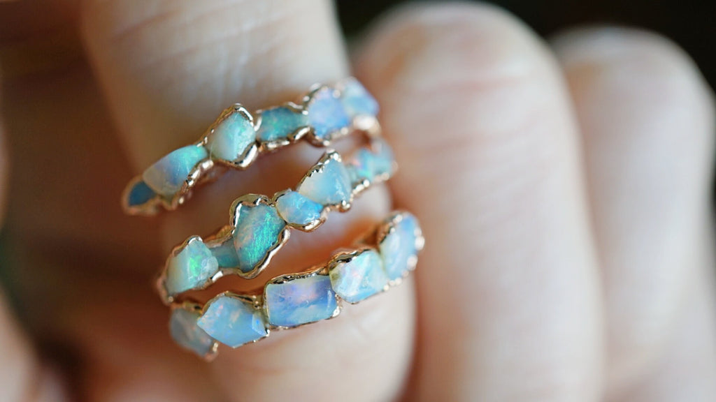 Opal Ring, October Birthstone Ring, opal jewelry, birthstone jewelry, opal stacking band, opal gift, opal jewelry, opal