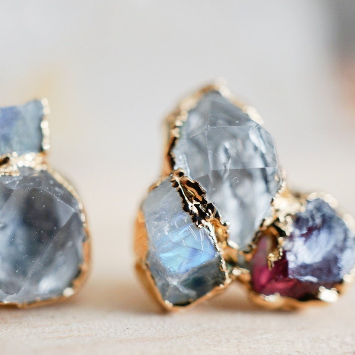 Cluster Birthstone Earrings