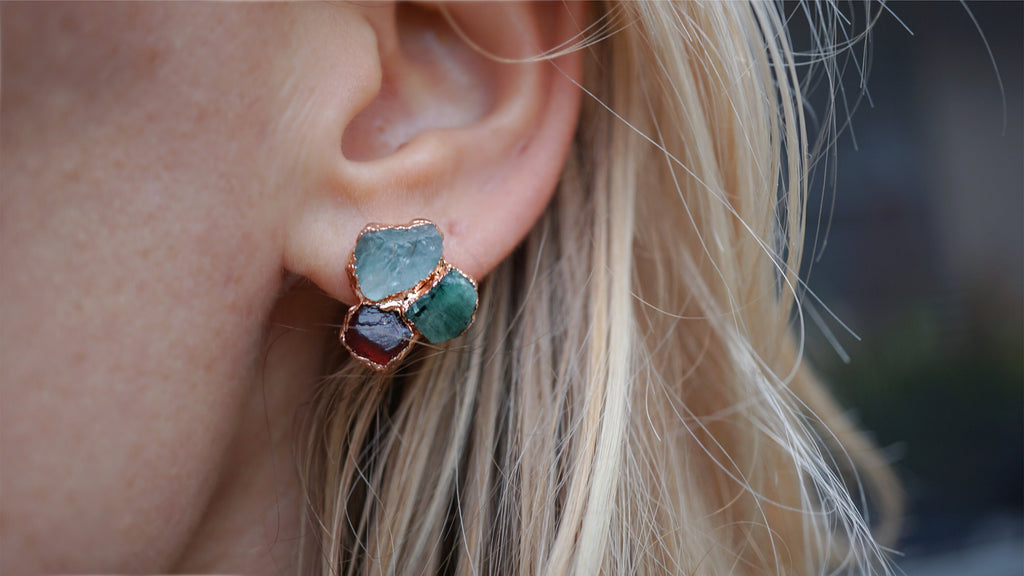 Cluster Birthstone Earrings